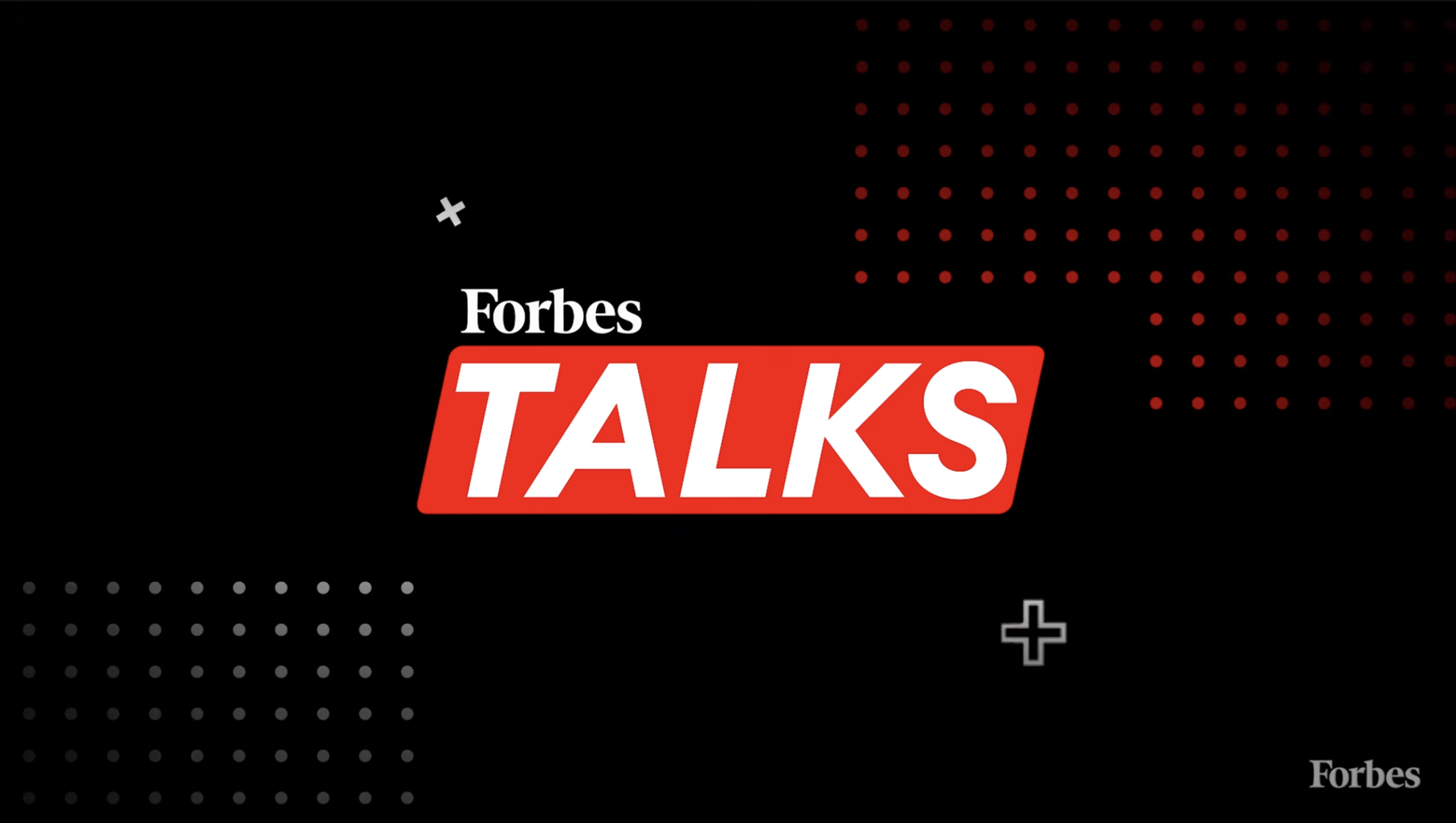 Black background with the 'Forbes Talks' logo in the center.